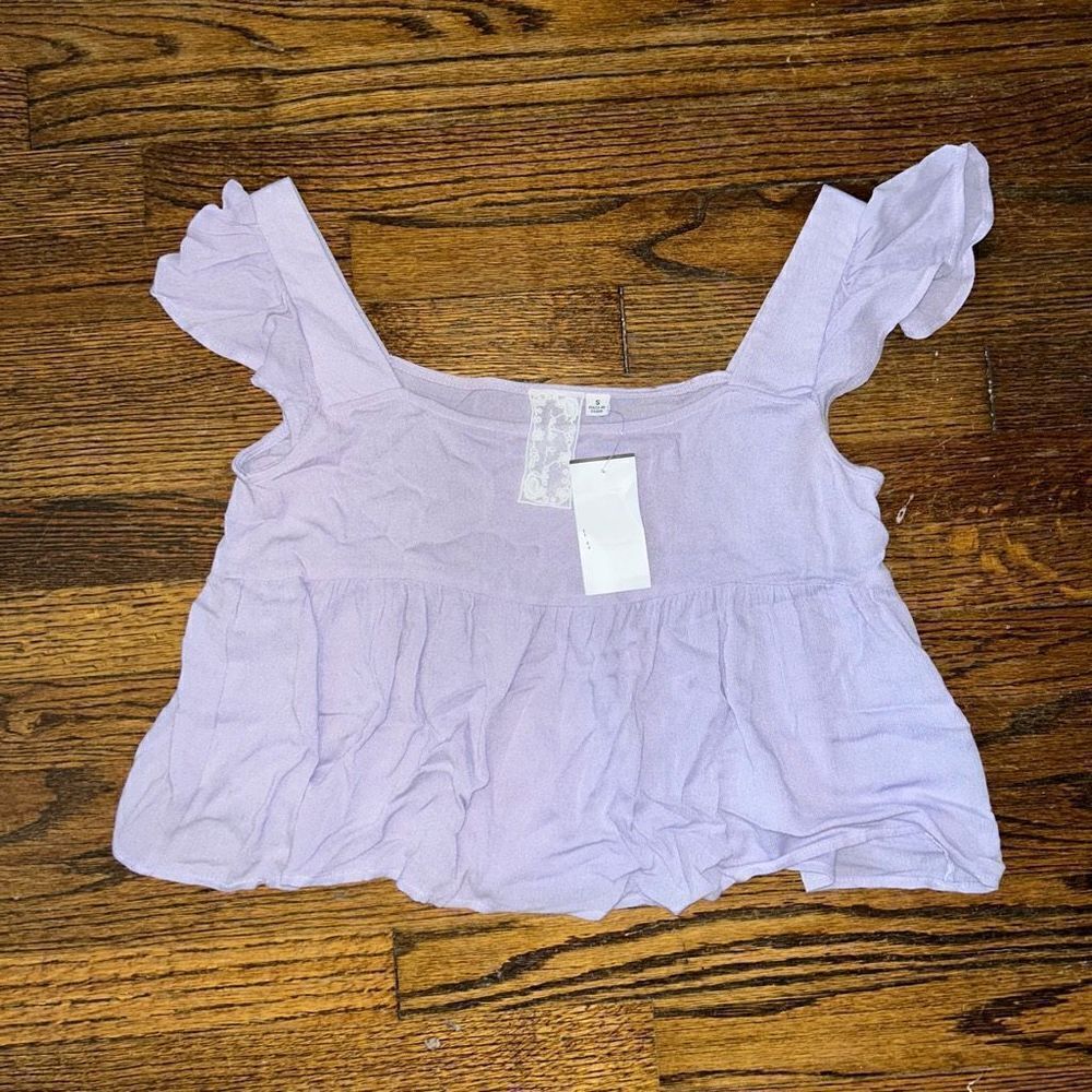 Sadie & Sage Lavender Ruffle Blouse
